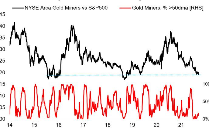 NYSE Arca Gold Miners Index Chart